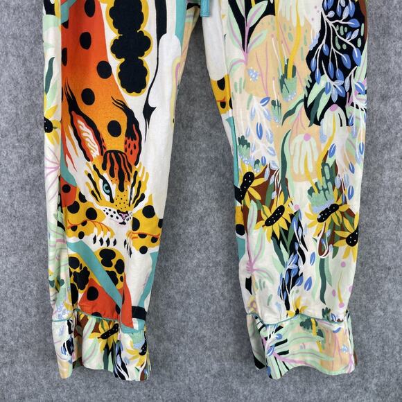 Anthropologie Marcos Navarro Flannel Sleep PJ Pants Womens Small Lounge Artsy - Picture 4 of 14